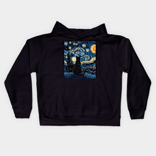 Cat Starry Night Starlit Naps Kids Hoodie